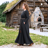 FRENA — Black Cotton Canvas Viking Underdress with Hidden Pockets (Copy)