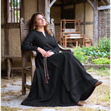 FRENA — Black Cotton Canvas Viking Underdress with Hidden Pockets (Copy)