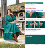 FRENA — Forest Green  Cotton Canvas Viking Underdress with Hidden Pockets