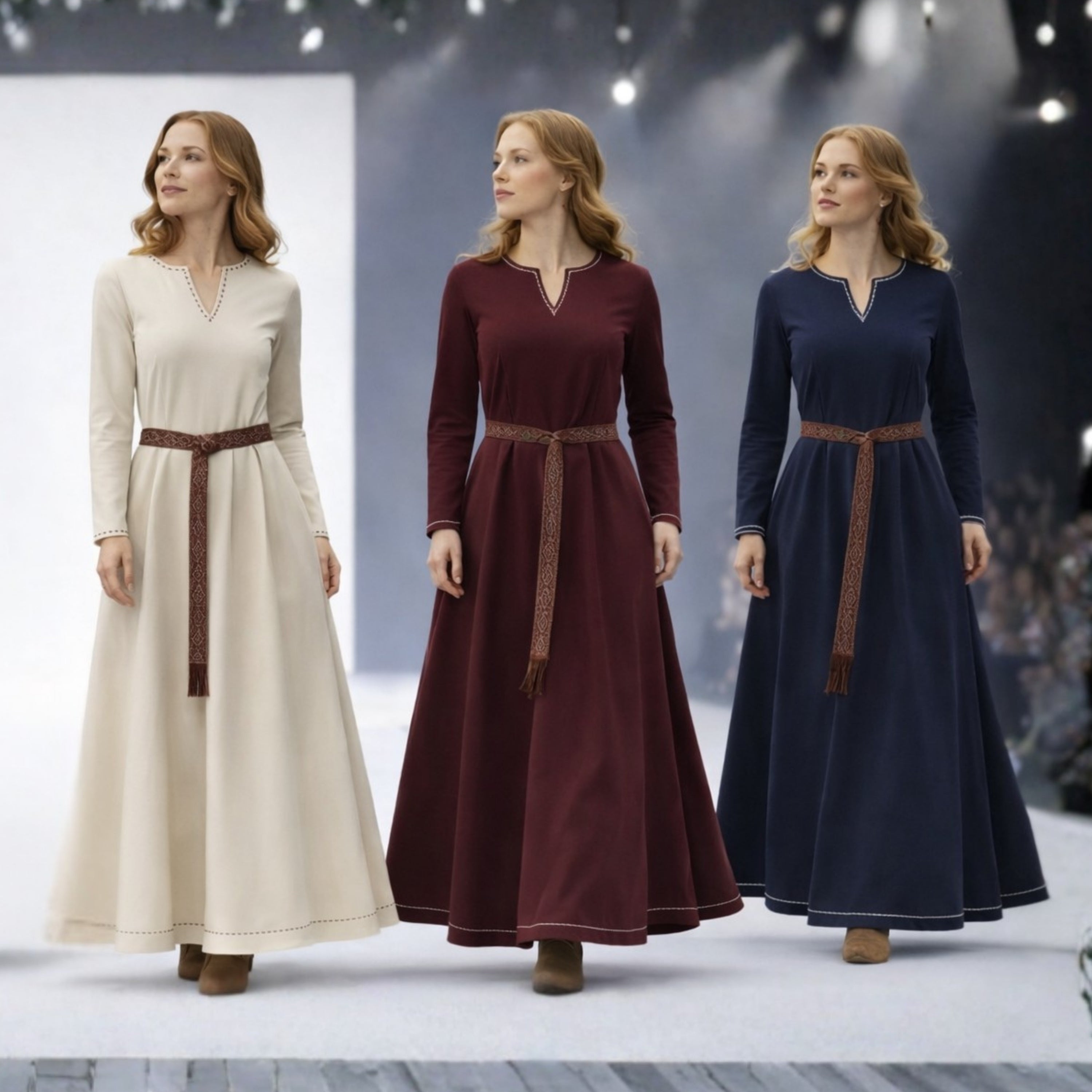 FREYA Coton Noir - Sous-robe Viking Médiévale