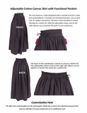 ANIKA Cotton Canvas Black Skirt : Medieval Viking Renaissance Women Skirt