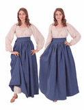 ANIKA Cotton Canvas Blue Skirt : Medieval Viking Renaissance Women Skirt