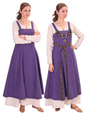 ANNA Orange - Mittelalterliches Wikinger-Schürzenkleid aus Wolle
