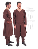 ODIN Natural - Mittelalterliche Wikinger-Tunika aus Baumwollcanvas für Herren 
