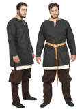 AWE D.Grey Wool Over Tunic - Medieval Viking Woolen Tunic