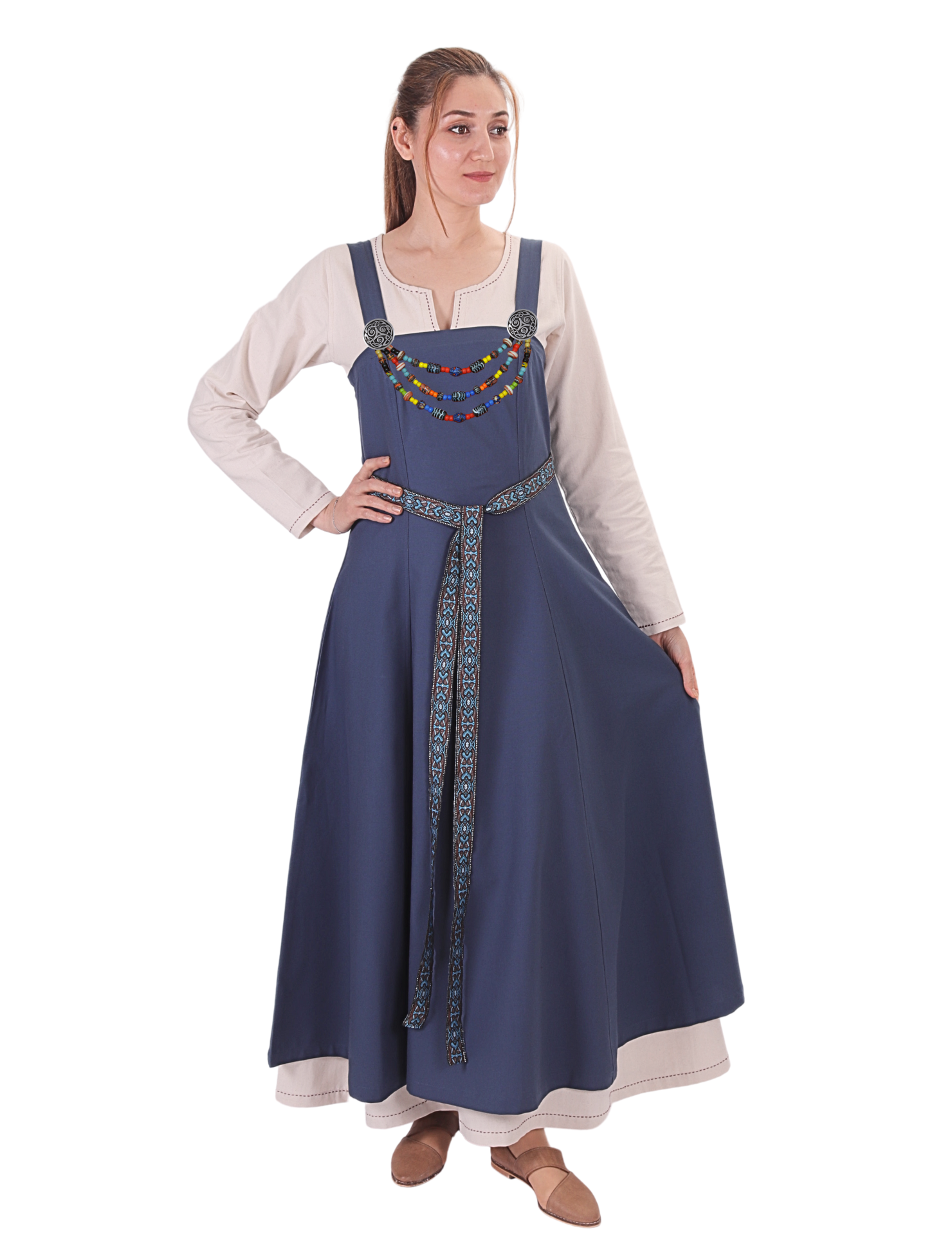 canna cotton dress Diane Von Furstenberg Cate Cotton Midi Dress In Huge Cannabis Blue - 60% Off