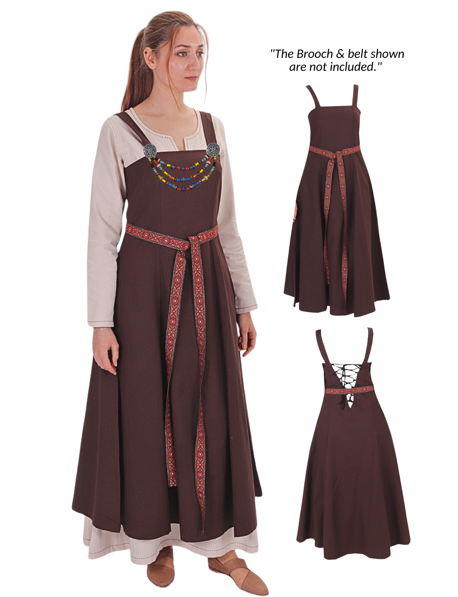 canna cotton dress Canna Cotton Burgundy- Medieval Viking Apron Dress bycalvina