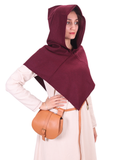 DIANA Wool Burgundy – Medieval Viking Wool Hood (Gugel)