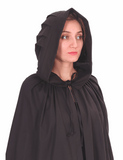 DINA Cotton Black Hooded Cloak – Medieval Viking Timeless Elegance and Practicality