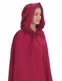 DINA Cotton Burgundy Hooded Cloak – Medieval Viking Timeless Elegance and Practicality