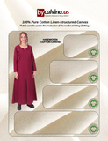 FAYE Cotton Burgundy - Medieval Viking Women’s Front and Back Slitted Dress with Hand-Stitched Seams