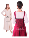 FIONA WOOL Burgundy - Medieval Viking Wool Apron Dress