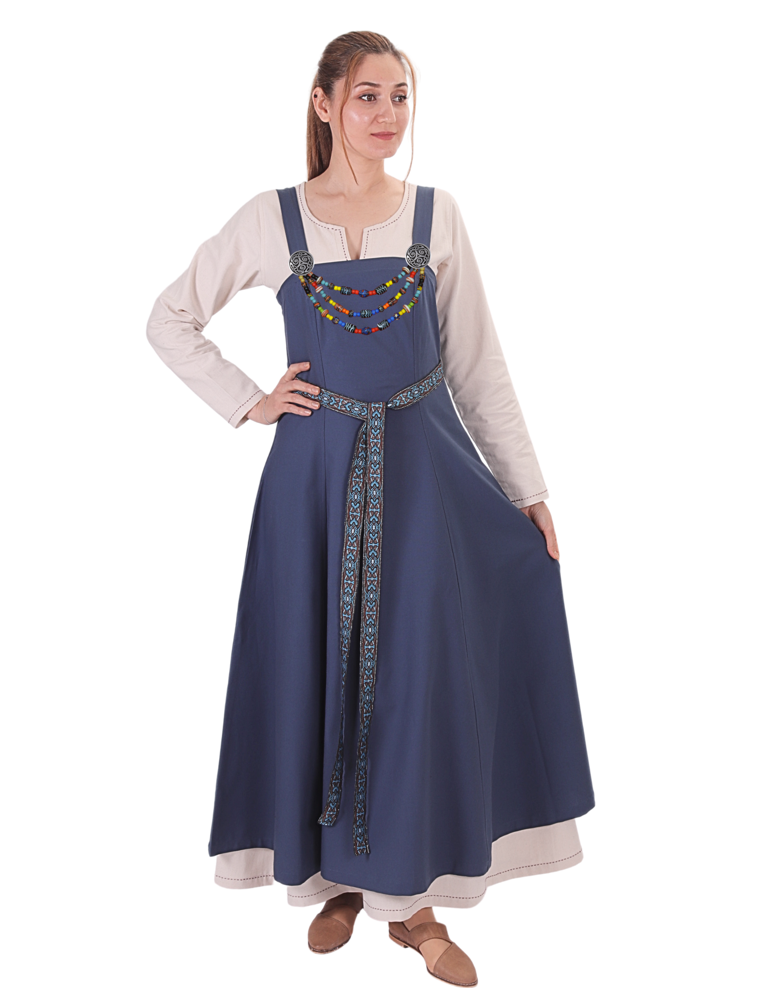FIORE Blue Viking Apron Dress - Medieval Reenactment Style bycalvina FIORE Blue Viking Apron Dress - Medieval Reenactment Style bycalvina
