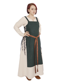 GYDA WOOL Green - Medieval Viking Wool Apron Pinafore Dress