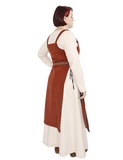 GYDA WOOL Orange - Medieval Viking Wool Apron Pinafore Dress