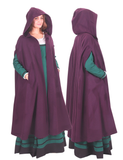 KAYLA  WOOL Purple – Medieval Viking Wool Coat Cloak with Pockets