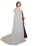 LALE Cotton Canvas Long Tail Cloak – Women's Medieval Viking Long-Tail Hooded Cloak