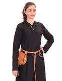 LARA Medieval Cotton Black Dress | Authentic Medieval Attire