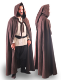 LORD WOOL Unisex Brown Cloak - Medieval Viking Hooded Cloak and Capes for Women and Men