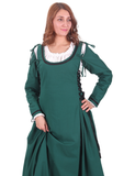 MIA Cotton Forest Green – XV-XVI Century Inspired Medieval Viking Renaissance Cotton Dress
