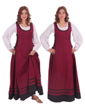 MISHA Cotton Burgundy - XV-XVI Century Inspired Medieval Viking Renaissance Sleeveless Over Dress