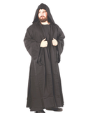 Merlin Cotton Black – Medieval Viking Cotton Canvas Hooded Robe