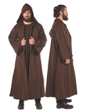 Merlin Cotton Brown – Medieval Viking Cotton Canvas Hooded Robe
