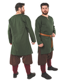 ODIN Green Cotton Canvas Tunic - Men's Medieval Viking Cotton Canvas Tunic