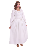 ROSE White – Medieval Viking Renaissance Cotton Poplin Dress