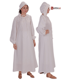 ROSELLA  White – Medieval Viking and Renaissance Cotton Poplin Dress