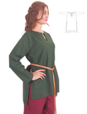 SARA Cotton Green - Mittelalterliche Wikinger-Tunika für Damen 
