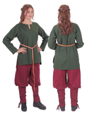 SARA Cotton Green - Mittelalterliche Wikinger-Tunika für Damen 