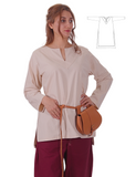 SARA Cotton Natur - Mittelalterliche Wikinger-Tunika für Damen 