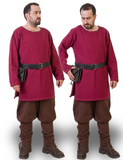 THOR Cotton Canvas Burgundy Tunic - Men's Medieval, Viking & Larp Tunic