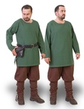 ODIN Burgunderrot - Mittelalterliche Wikinger-Tunika aus Baumwollcanvas für Herren 