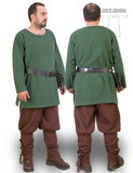 ODIN Burgunderrot - Mittelalterliche Wikinger-Tunika aus Baumwollcanvas für Herren 