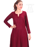 Wilma Wool Burgundy – Wool Medieval Viking Women Dress