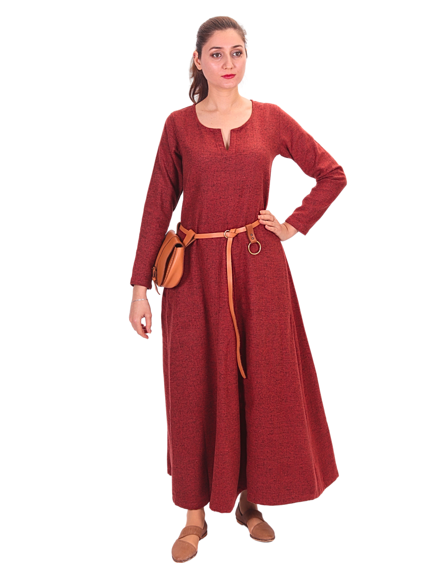 Wilma Wool Orange – Wool Medieval Viking Women Woolen Dress – bycalvina Wilma Wool Orange – Wool Medieval Viking Women Woolen Dress – bycalvina