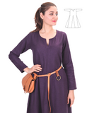 Wilma Wool Purple – Wool Medieval Viking Women Woolen Dress